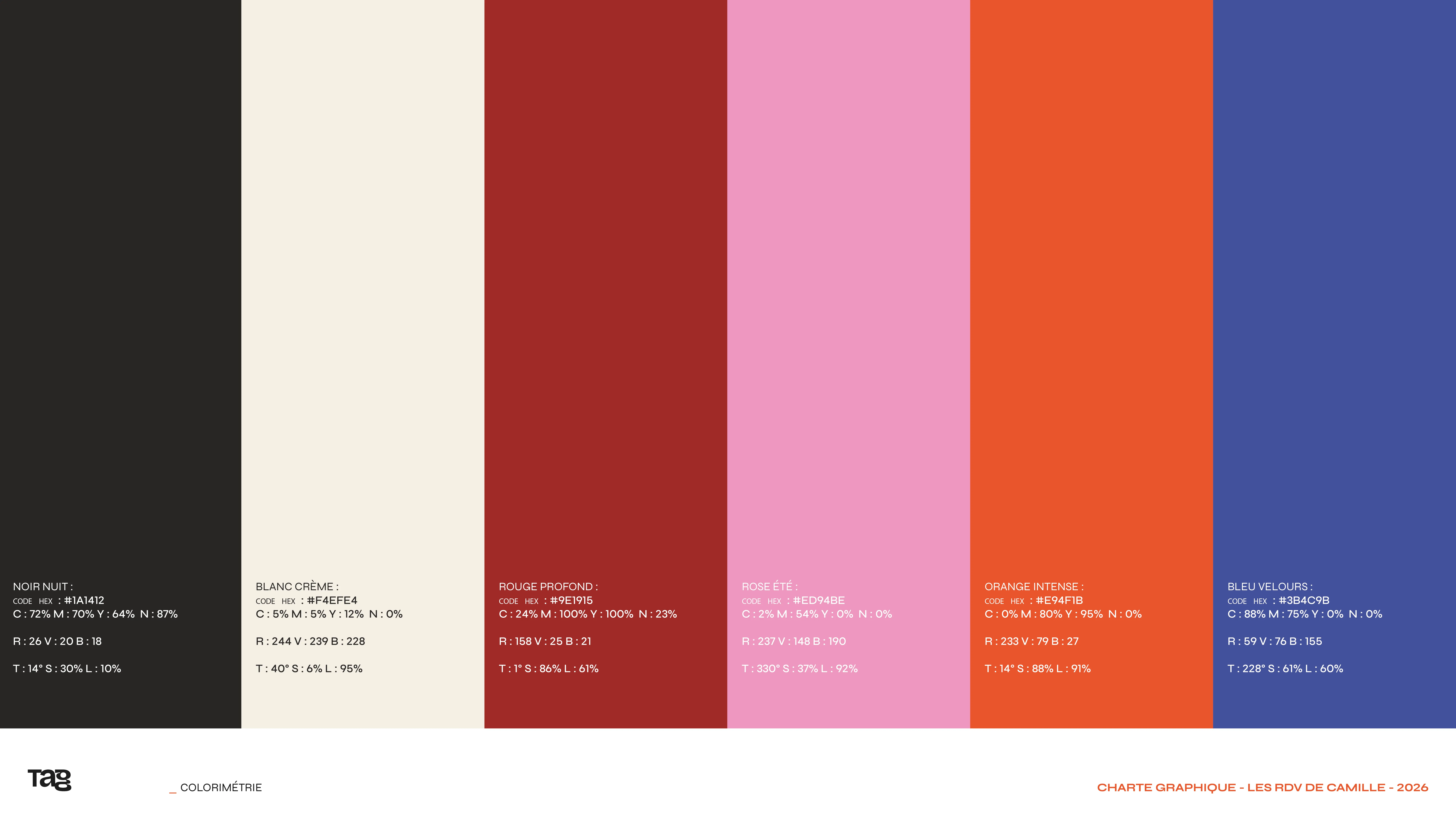 Charte graphique et elements d'identité visuelle pour label musical independant-colorimetrie