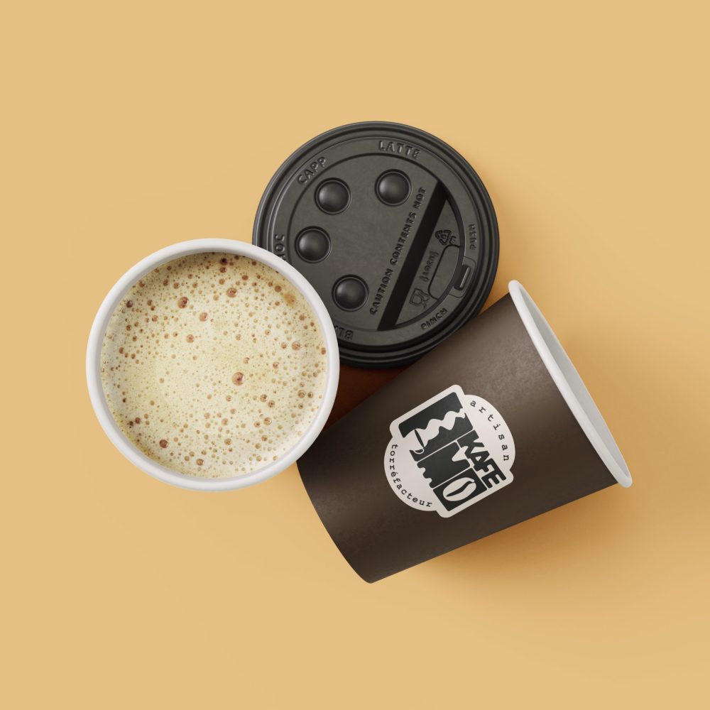 café au lait gobelet papier noir kafemo coffee truck artisanal la baule